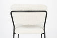 Eetkamerstoel Jolien Zwart/white Bouclã© Stof Wit 56x48 cm-Fauteuils-Creating Home