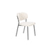 Eetkamerstoel Jolien Zwart/white Bouclã© Stof Wit 56x48 cm-Fauteuils-Creating Home
