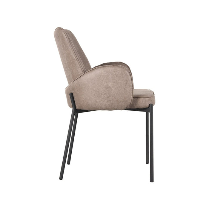 Eetkamerstoel Joni - Taupe - Micro Suede-Eetkamerstoelen-LABEL51