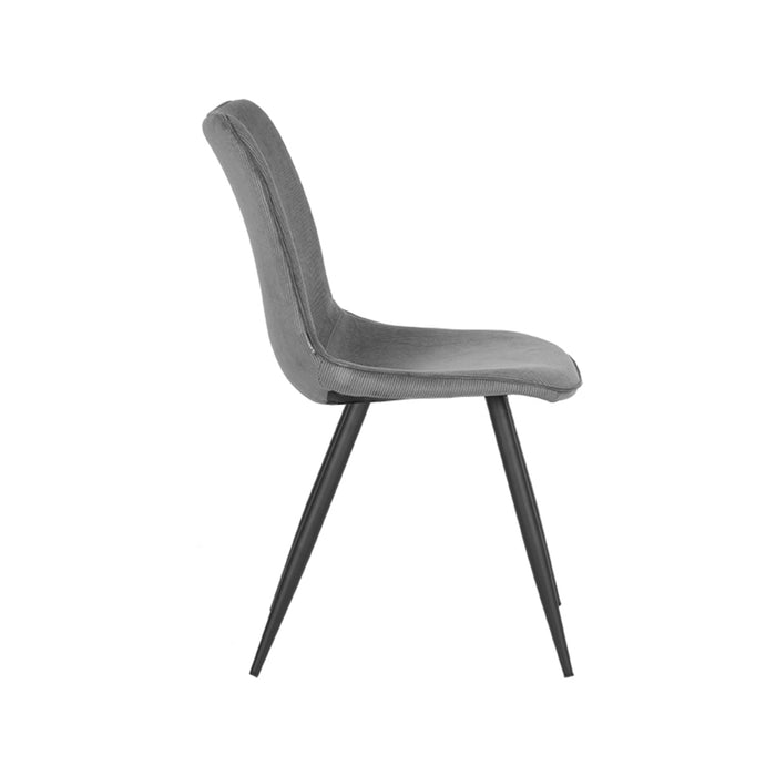 Eetkamerstoel Jort - Donkergrijs - Ribcord-Eetkamerstoelen-LABEL51
