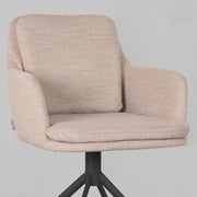Eetkamerstoel Joy Naturel Boucle Draaibaar 58x63x83 cm-Eetkamerstoelen-LABEL51