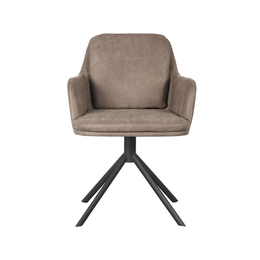 Eetkamerstoel Joy Taupe Micro Suede Draaibaar 58x63x83 cm-Eetkamerstoelen-LABEL51