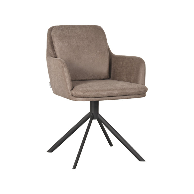 Eetkamerstoel Joy Taupe Micro Suede Draaibaar 58x63x83 cm-Eetkamerstoelen-LABEL51