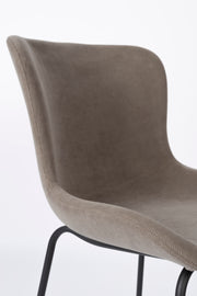 Eetkamerstoel Junzo Rib Corduroy Grijs 56x48 cm-Eetkamerstoelen-Creating Home