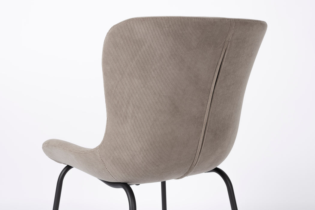 Eetkamerstoel Junzo Rib Corduroy Grijs 56x48 cm-Eetkamerstoelen-Creating Home