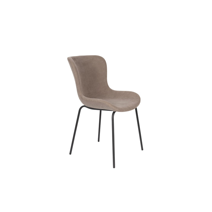 Eetkamerstoel Junzo Rib Corduroy Grijs 56x48 cm-Eetkamerstoelen-Creating Home