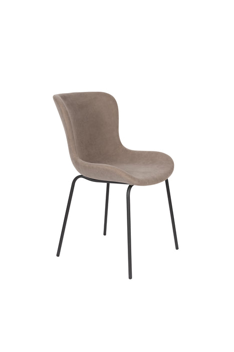 Eetkamerstoel Junzo Rib Corduroy Grijs 56x48 cm-Fauteuils-Creating Home