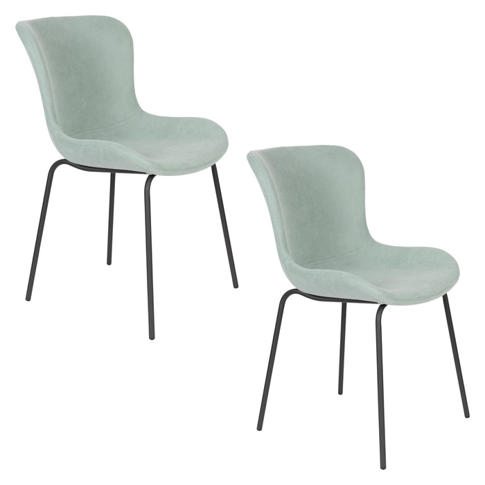 Eetkamerstoel Junzo Rib Light Corduroy Groen 56x48 cm