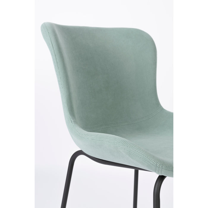 Eetkamerstoel Junzo Rib Light Corduroy Groen 56x48 cm-Eetkamerstoelen-Creating Home