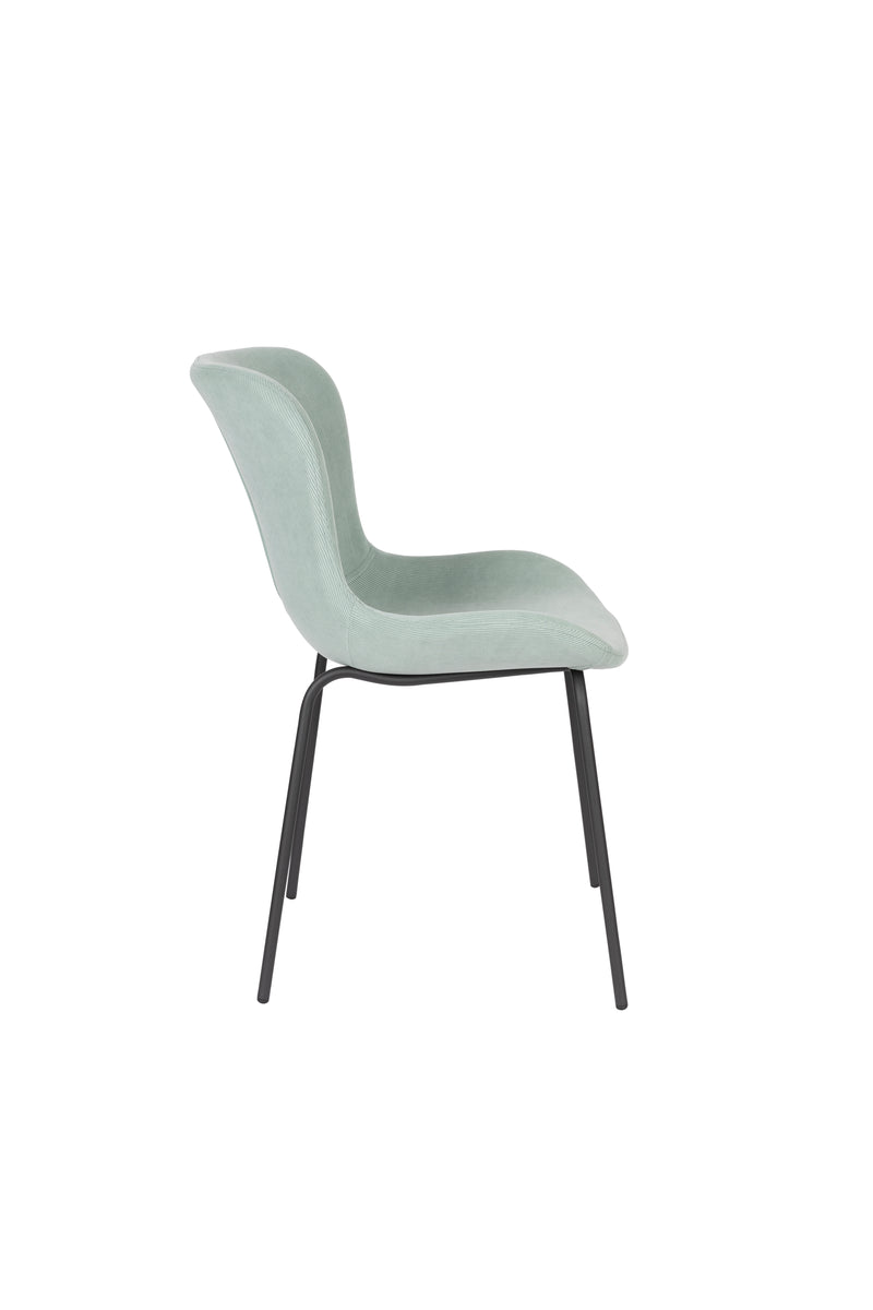 Eetkamerstoel Junzo Rib Light Corduroy Groen 56x48 cm-Eetkamerstoelen-Creating Home