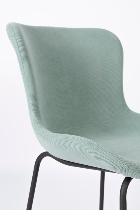 Eetkamerstoel Junzo Rib Light Corduroy Groen 56x48 cm-Fauteuils-Creating Home