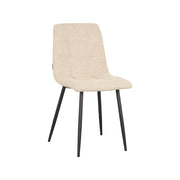 Eetkamerstoel Juul Zand Boucle Zwart Metalen Frame 54x45x89 cm-Eetkamerstoelen-LABEL51