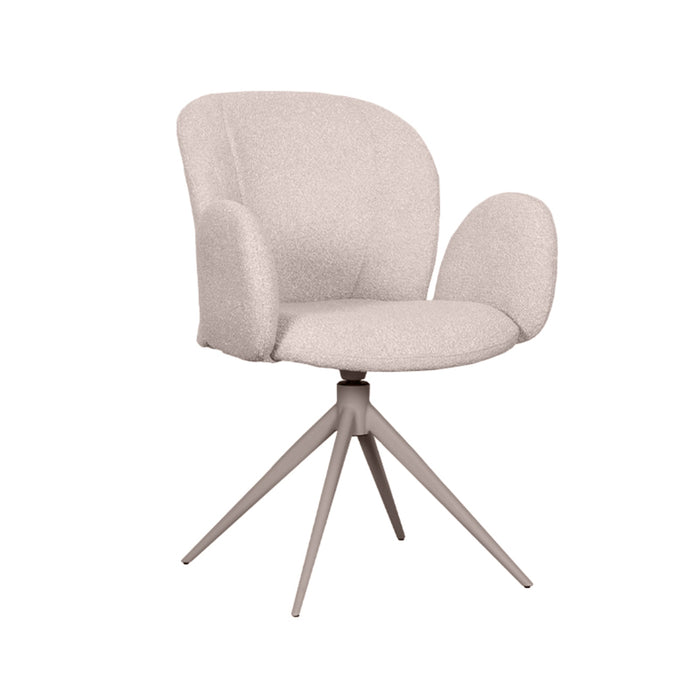 Eetkamerstoel Kimball - Naturel - Boucle - Taupe Metalen Frame-Eetkamerstoelen-LABEL51