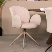 Eetkamerstoel Kimball Naturel Boucle Taupe Metalen Frame-Eetkamerstoelen-LABEL51