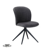Eetkamerstoel Kimo Antraciet Cosmo Draaibaar 49x62x85 cm-Eetkamerstoelen-LABEL51
