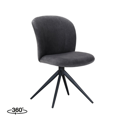 Eetkamerstoel Kimo - Antraciet - Cosmo - Draaibaar-Eetkamerstoelen-LABEL51