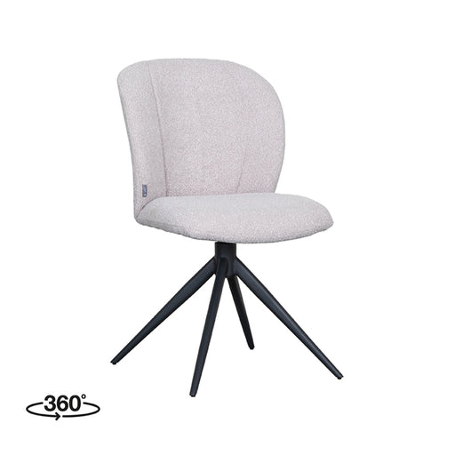 Eetkamerstoel Kimo Naturel Boucle Draaibaar 49x62x85 cm-Eetkamerstoelen-LABEL51