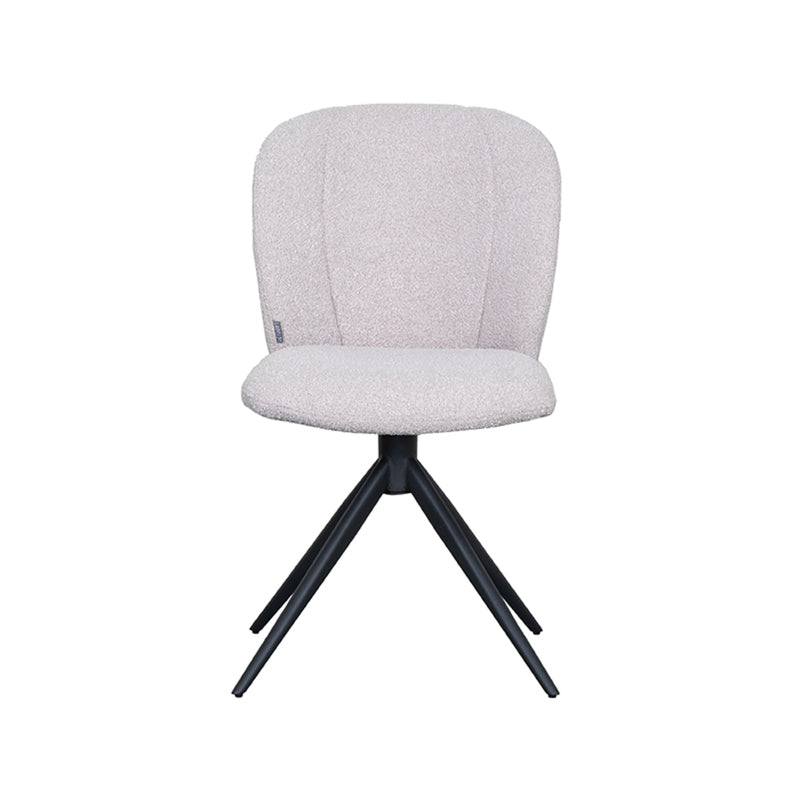 Eetkamerstoel Kimo Naturel Boucle Draaibaar 49x62x85 cm-Eetkamerstoelen-LABEL51