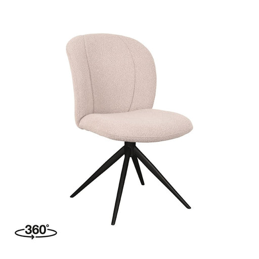 Eetkamerstoel Kimo - Naturel - Boucle - Draaibaar-Eetkamerstoelen-LABEL51