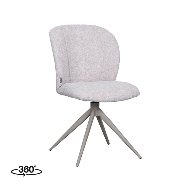 Eetkamerstoel Kimo Naturel Boucle Taupe Metalen Frame 49x62x85 cm-Eetkamerstoelen-LABEL51