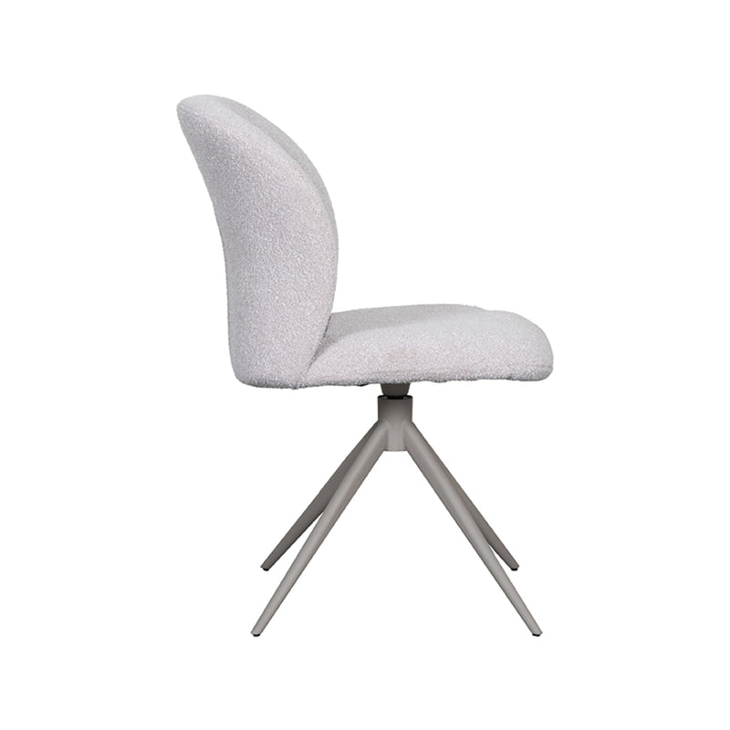 Eetkamerstoel Kimo Naturel Boucle Taupe Metalen Frame 49x62x85 cm-Eetkamerstoelen-LABEL51