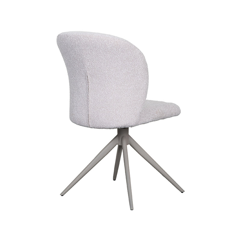 Eetkamerstoel Kimo Naturel Boucle Taupe Metalen Frame 49x62x85 cm-Eetkamerstoelen-LABEL51