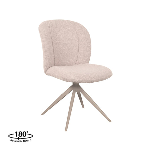 Eetkamerstoel Kimo - Naturel - Boucle - Taupe Metalen Frame-Eetkamerstoelen-LABEL51