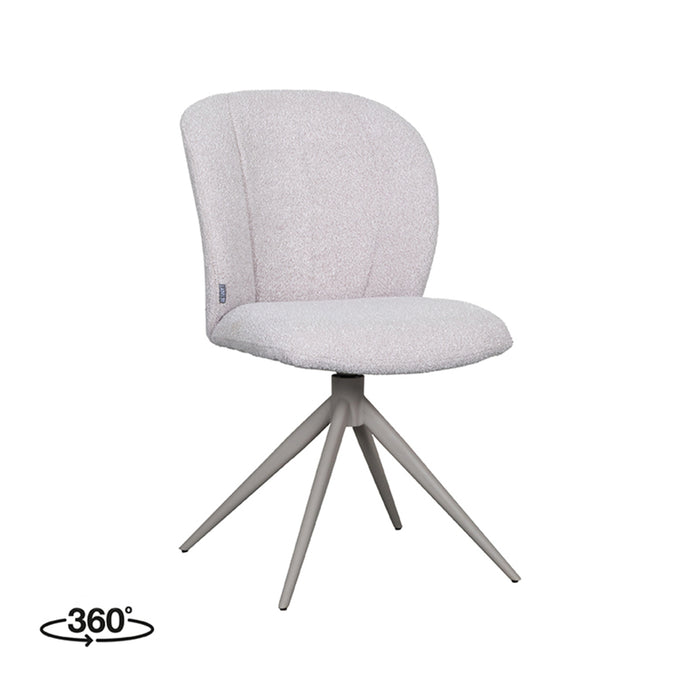 Eetkamerstoel Kimo - Naturel - Boucle - Taupe Metalen Frame-Eetkamerstoelen-LABEL51