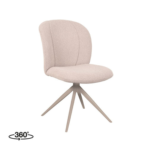 Eetkamerstoel Kimo - Naturel - Boucle - Taupe Metalen Frame-Eetkamerstoelen-LABEL51