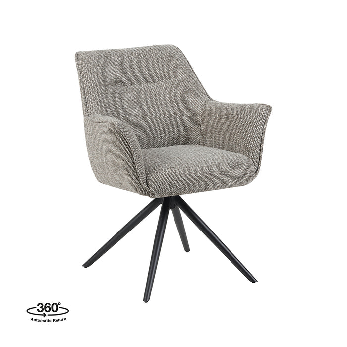 Eetkamerstoel Kimora - Mushroom - Royal Boucle - Draaibaar-Eetkamerstoelen-LABEL51