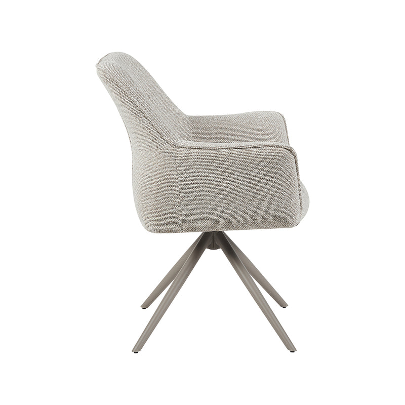 Eetkamerstoel Kimora Naturel Royal Boucle Taupe Metalen-Eetkamerstoelen-LABEL51