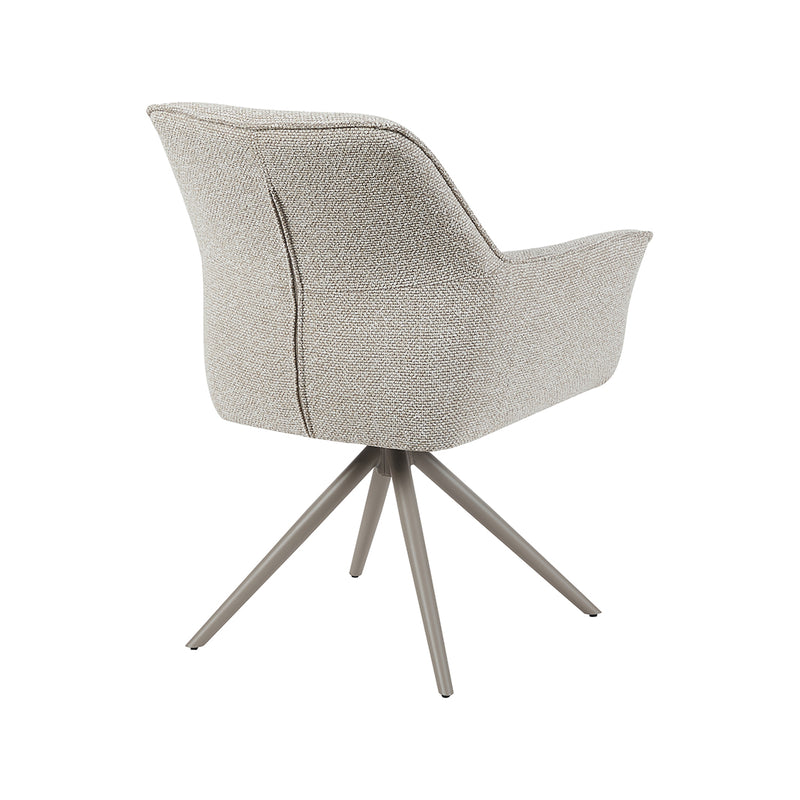 Eetkamerstoel Kimora Naturel Royal Boucle Taupe Metalen-Eetkamerstoelen-LABEL51