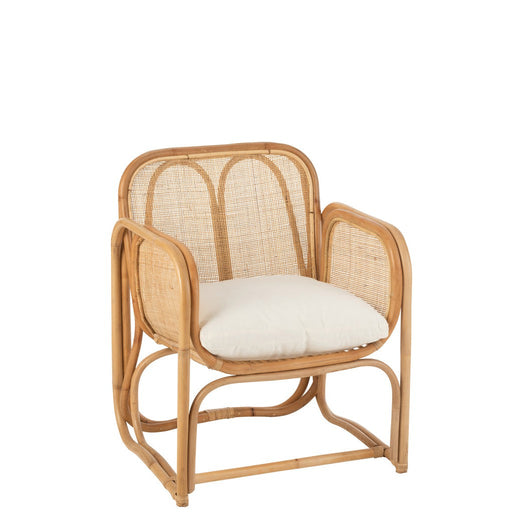 Eetkamerstoel + Kussen Casablanca Rattan Natuurlijk-Eetkamerstoelen-J-Line