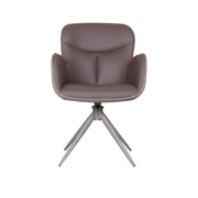 Eetkamerstoel Lasse Bruin Microvezel Taupe Metalen Frame-Eetkamerstoelen-LABEL51