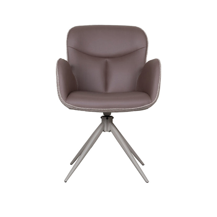 Eetkamerstoel Lasse - Bruin - Microvezel - Taupe Metalen Frame-Eetkamerstoelen-LABEL51