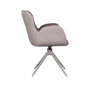 Eetkamerstoel Lasse Bruin Microvezel Taupe Metalen Frame-Eetkamerstoelen-LABEL51