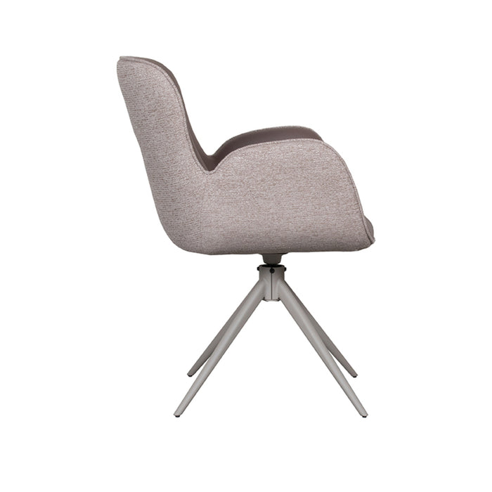 Eetkamerstoel Lasse - Bruin - Microvezel - Taupe Metalen Frame-Eetkamerstoelen-LABEL51