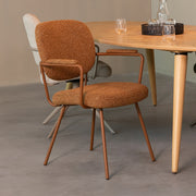 Eetkamerstoel Lausanne Coral Royal Boucle Coral Metalen-Eetkamerstoelen-LABEL51