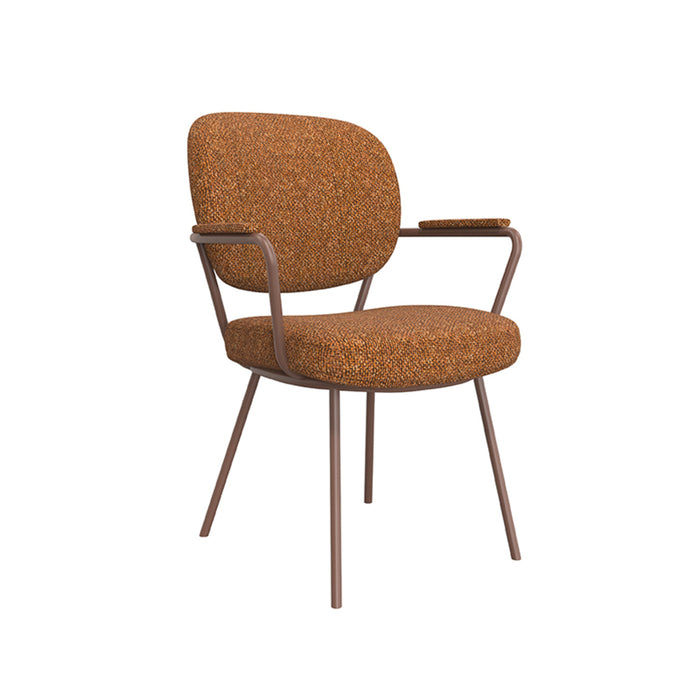 Eetkamerstoel Lausanne - Coral - Royal Boucle - Coral Metalen...-Eetkamerstoelen-LABEL51