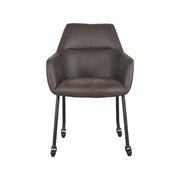 Eetkamerstoel Lenny Antraciet Micro Suede 56x64x84 cm-Eetkamerstoelen-LABEL51