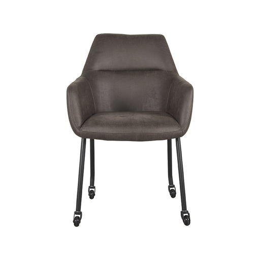 Eetkamerstoel Lenny Antraciet Micro Suede 56x64x84 cm-Eetkamerstoelen-LABEL51