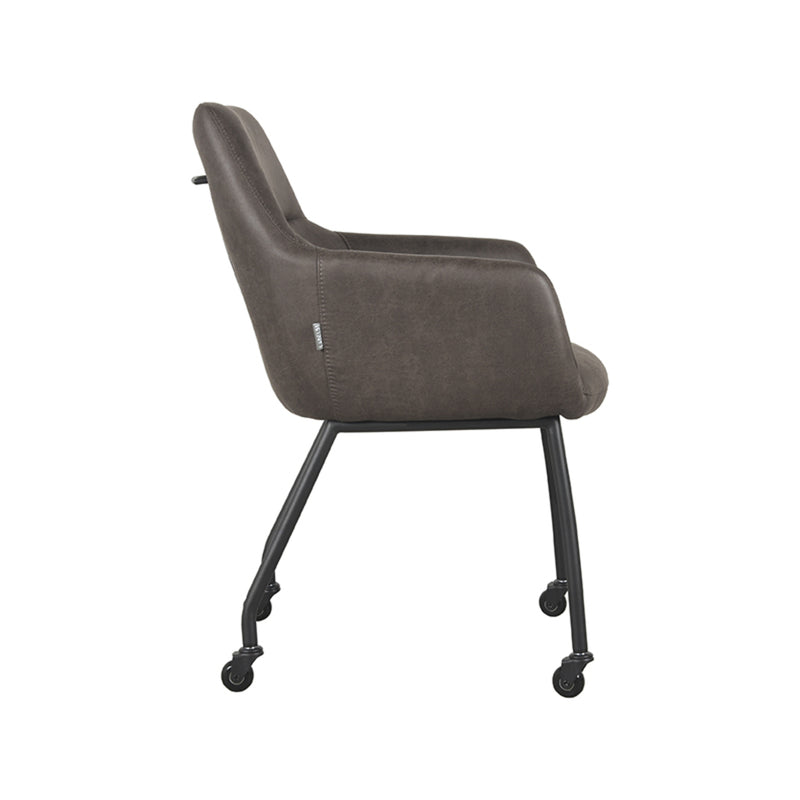Eetkamerstoel Lenny Antraciet Micro Suede 56x64x84 cm-Eetkamerstoelen-LABEL51