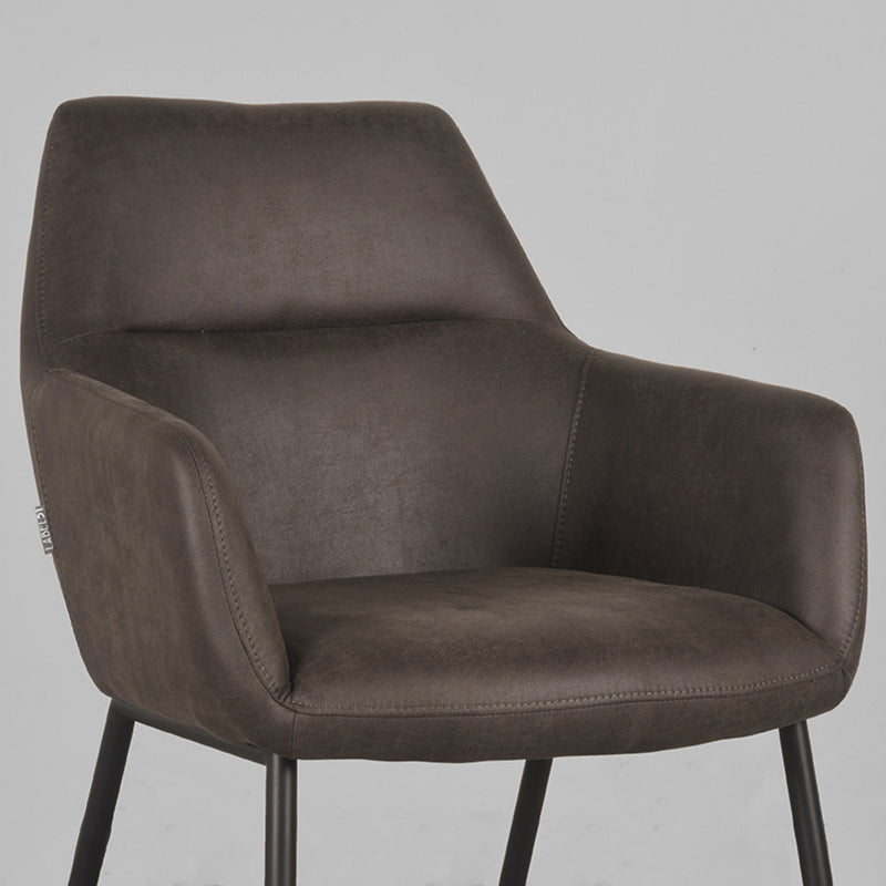 Eetkamerstoel Lenny Antraciet Micro Suede 56x64x84 cm-Eetkamerstoelen-LABEL51