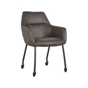 Eetkamerstoel Lenny Antraciet Micro Suede 56x64x84 cm-Eetkamerstoelen-LABEL51