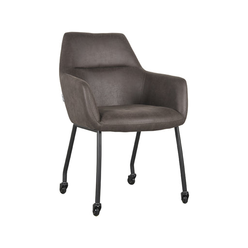 Eetkamerstoel Lenny Antraciet Micro Suede 56x64x84 cm-Eetkamerstoelen-LABEL51