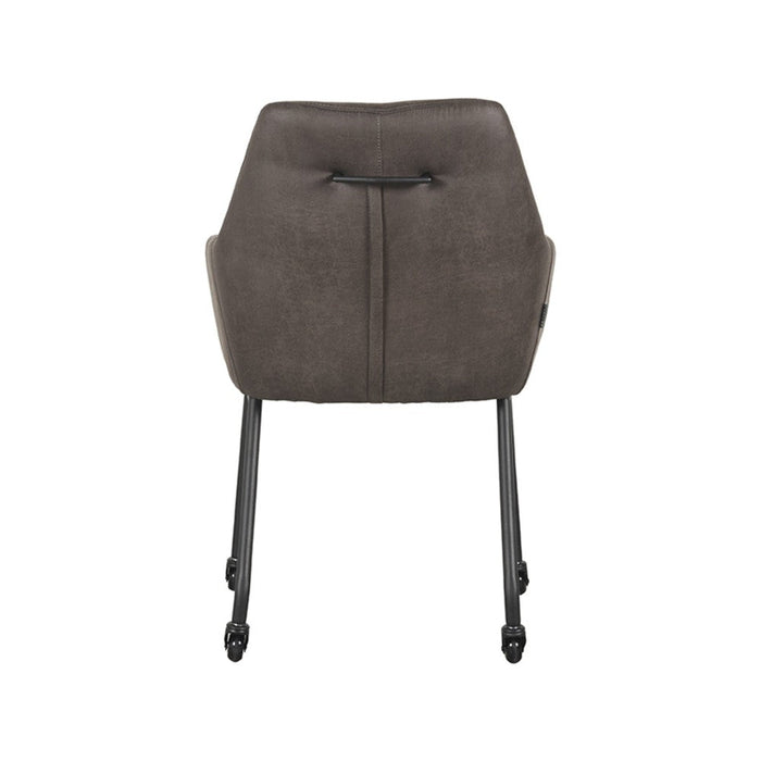 Eetkamerstoel Lenny - Antraciet - Micro Suede-Eetkamerstoelen-LABEL51