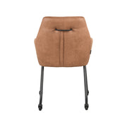 Eetkamerstoel Lenny Cognac Micro Suede 56x64x84 cm-Eetkamerstoelen-LABEL51