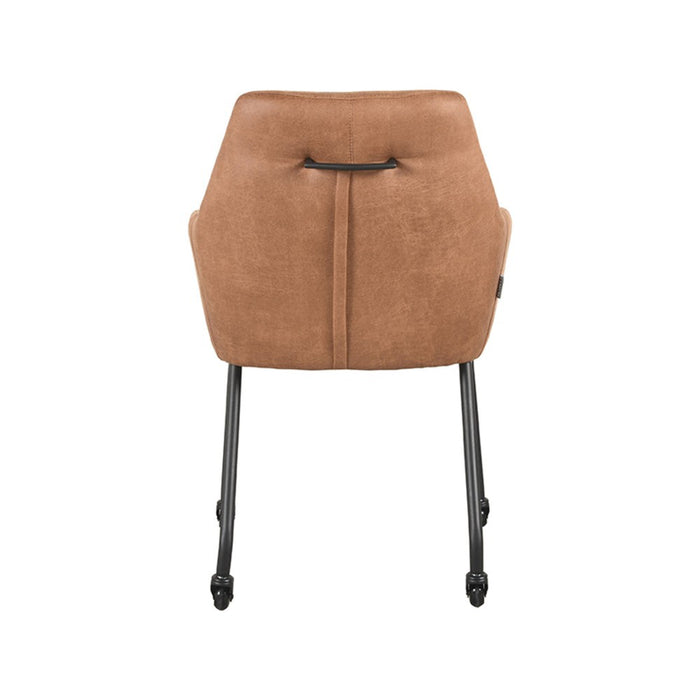 Eetkamerstoel Lenny - Cognac - Micro Suede-Eetkamerstoelen-LABEL51