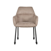 Eetkamerstoel Lenny Taupe Micro Suede 56x64x84 cm-Eetkamerstoelen-LABEL51