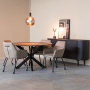 Eetkamerstoel Lenny Taupe Micro Suede 56x64x84 cm-Eetkamerstoelen-LABEL51